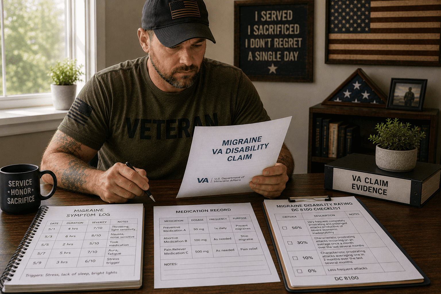 va disability rating migraines dc 8100